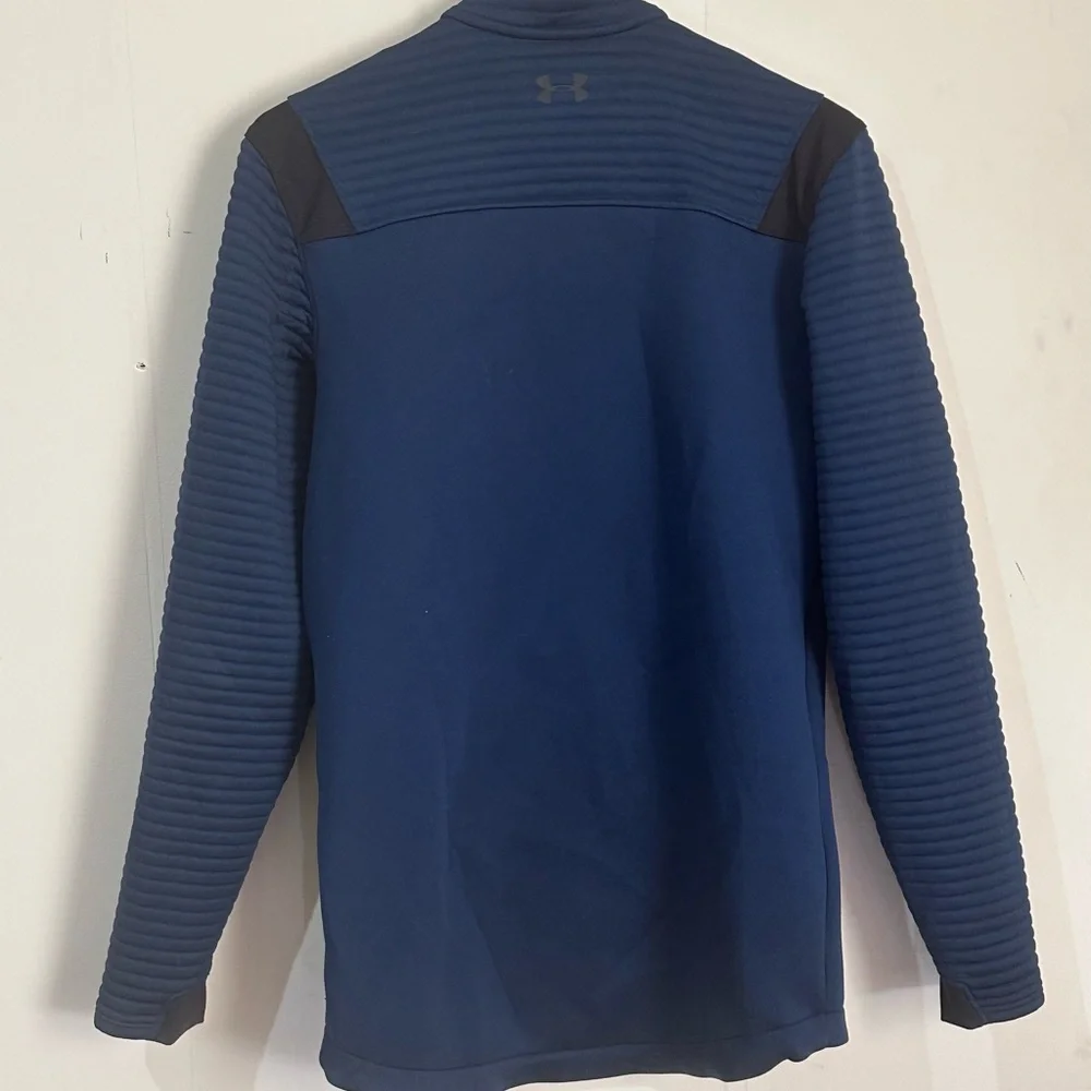 Under Armour Small Blue Storm Dakota Full Zip Ribbed Sleeve Golf Jacket